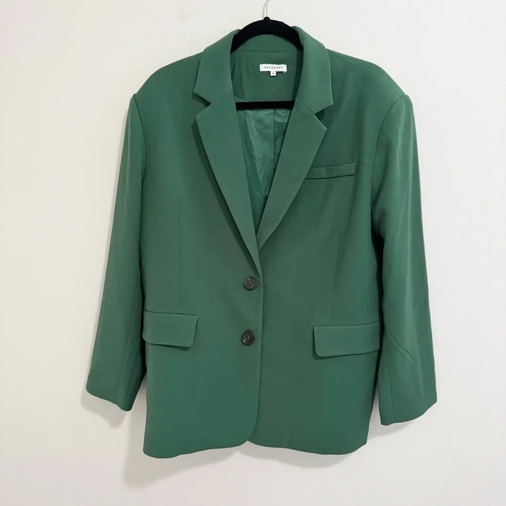 Crescent Oversized Green Blazer